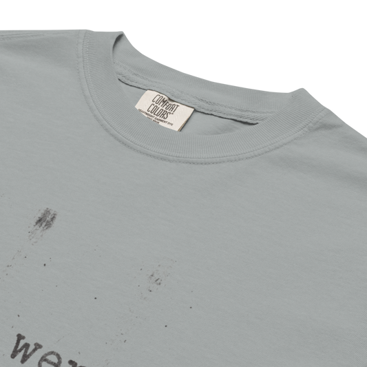 Fleeko heavyweight garment-dyed tee — collar and stitching detail