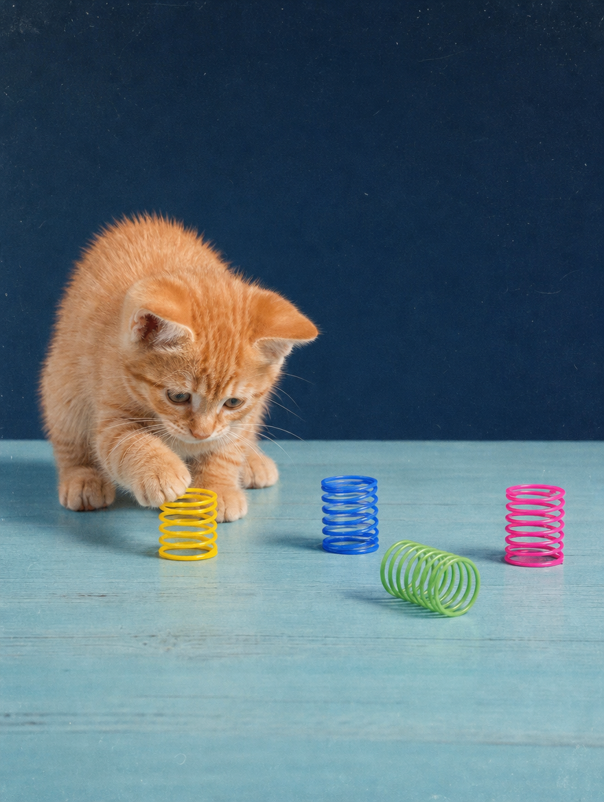 12-Piece Cat Spring Toy Set - Interactive Kitten Toys