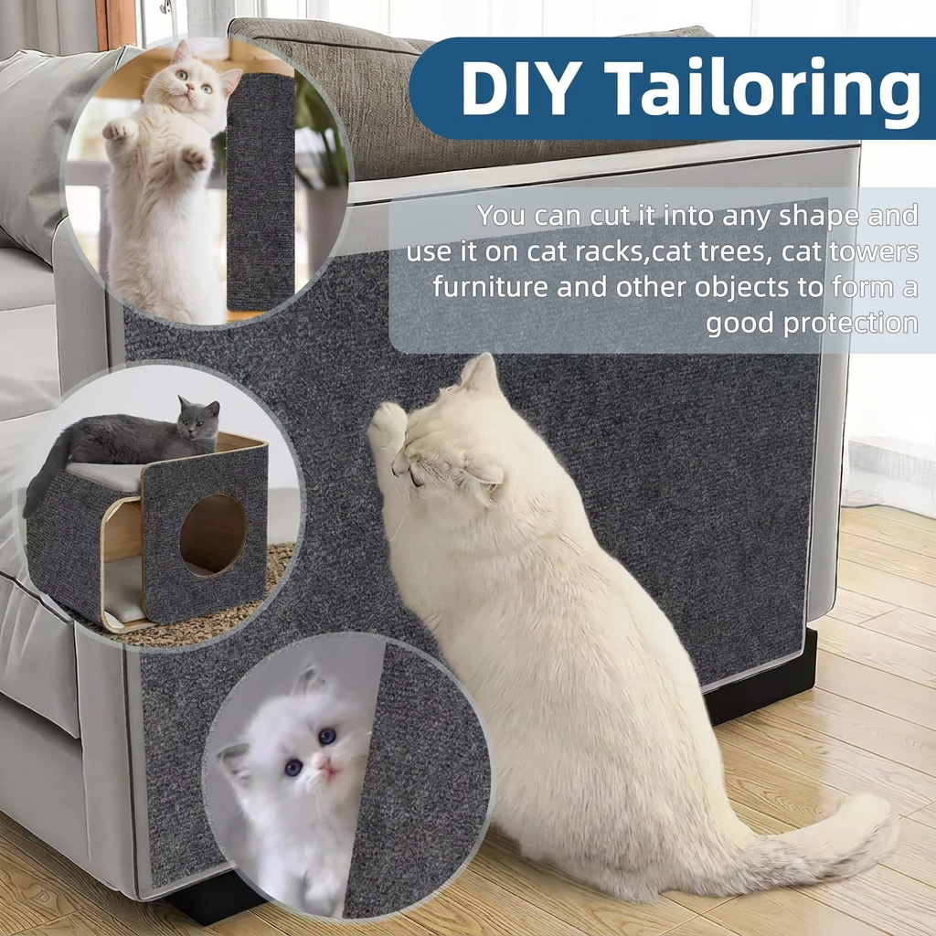Self-Adhesive Cat Scratcher Mat — Trimmable Scratch Pad