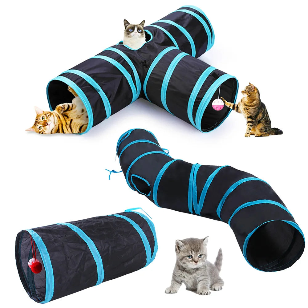 Foldable Cat Tunnel — Collapsible Play Tube for Cats