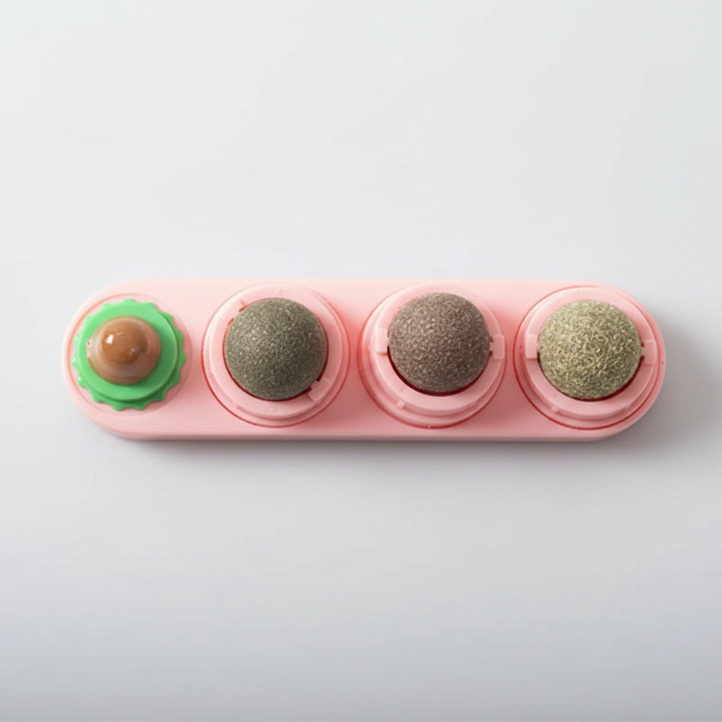 Rotating Catnip Ball Toy — Silvervine Wall Stick for Cats