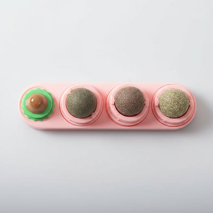Rotating Catnip Ball Toy — Silvervine Wall Stick for Cats
