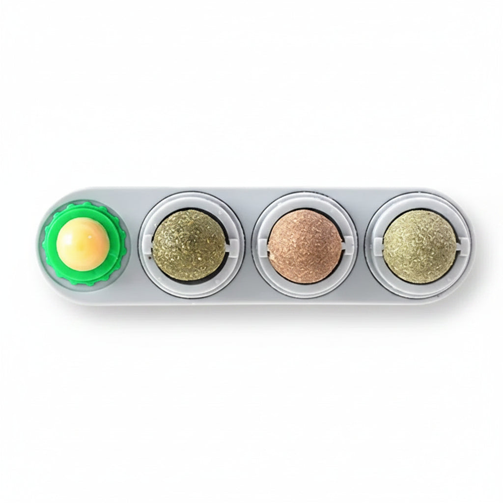 Rotating Catnip Ball Toy — Silvervine Wall Stick for Cats