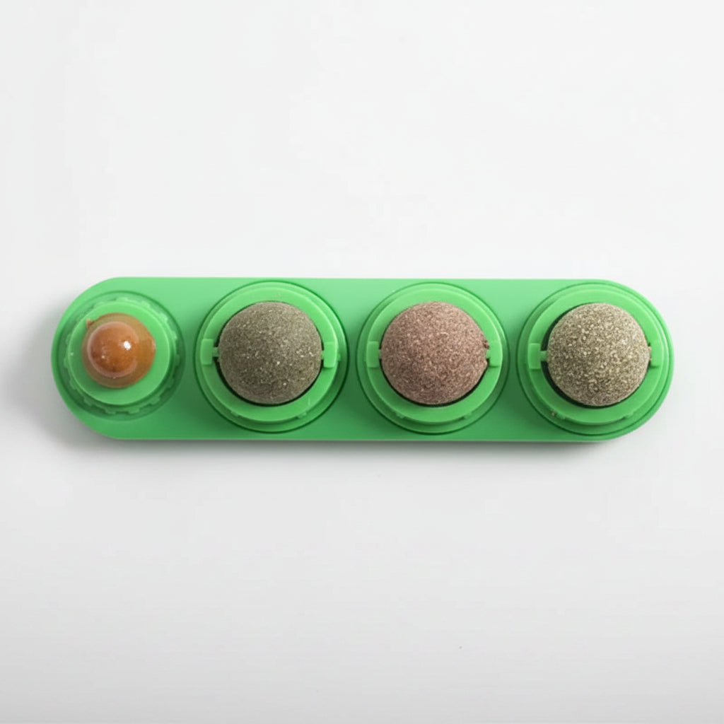 Rotating Catnip Ball Toy — Silvervine Wall Stick for Cats