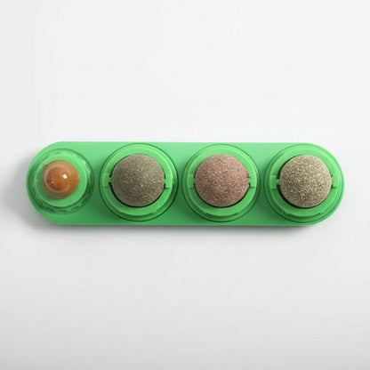 Rotating Catnip Ball Toy — Silvervine Wall Stick for Cats