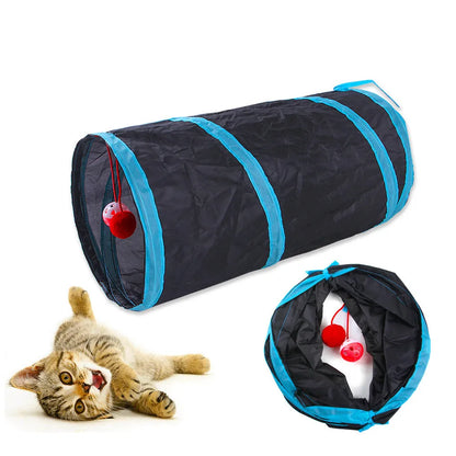 Foldable Cat Tunnel — Collapsible Play Tube for Cats