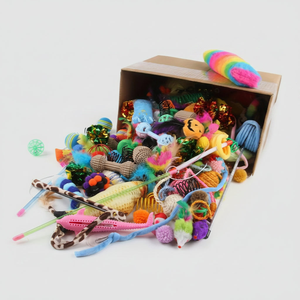 56-Piece Cat Toy Variety Pack — Mixed Interactive Toy Set