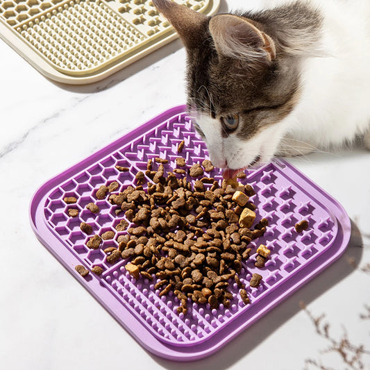 Silicone Cat Lick Mat — Slow Feeder Pad with Suction Cup