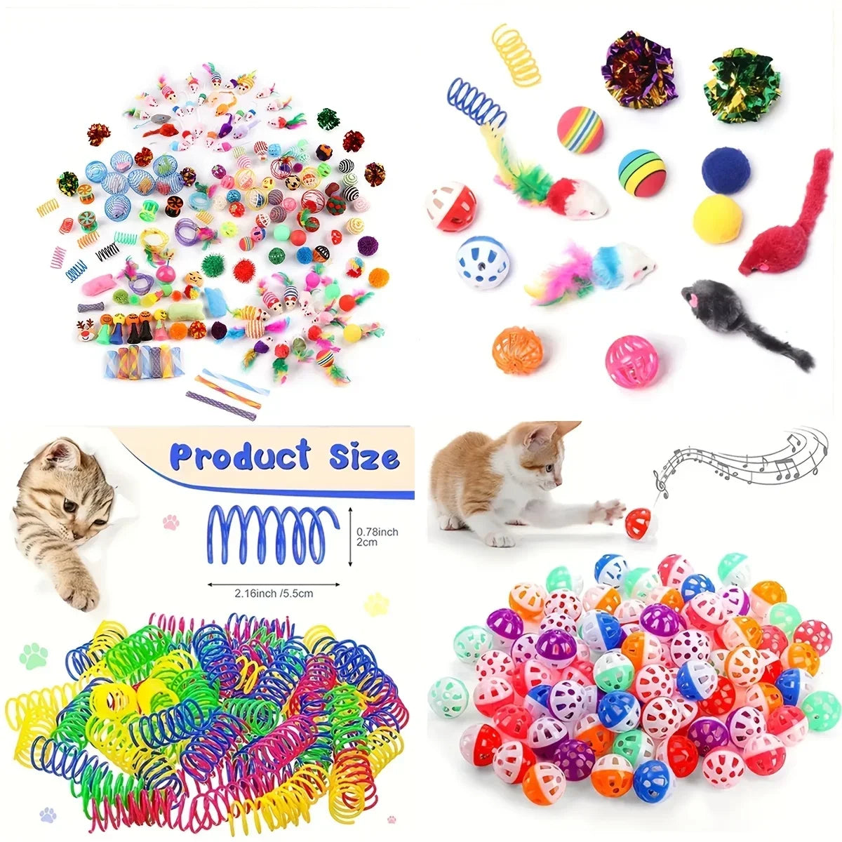 56-Piece Cat Toy Variety Pack — Mixed Interactive Toy Set