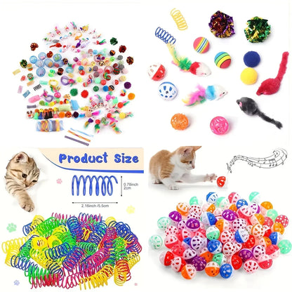 56-Piece Cat Toy Variety Pack — Mixed Interactive Toy Set