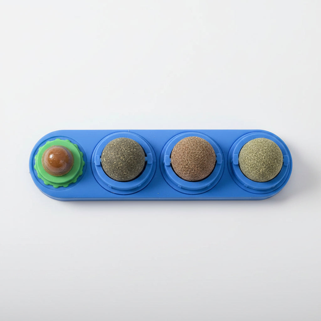 Rotating Catnip Ball Toy — Silvervine Wall Stick for Cats