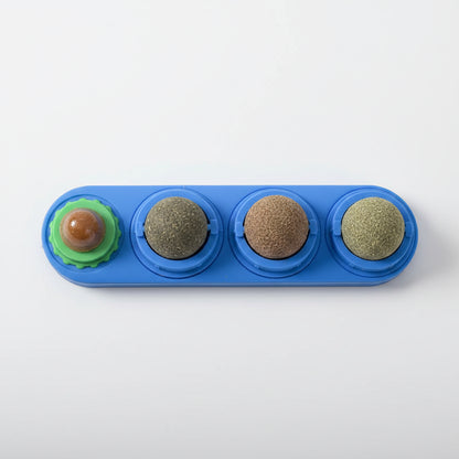 Rotating Catnip Ball Toy — Silvervine Wall Stick for Cats