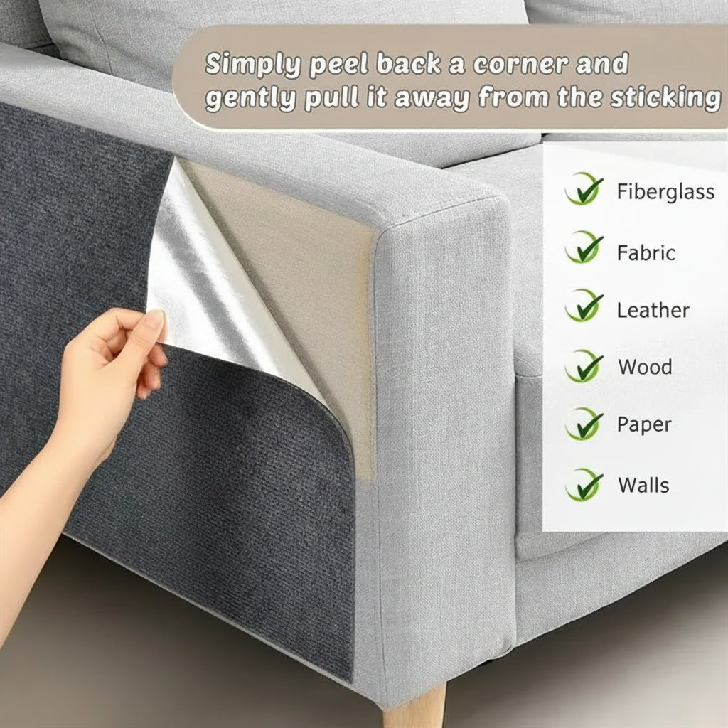 Self-Adhesive Cat Scratcher Mat — Trimmable Scratch Pad