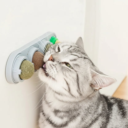 Rotating Catnip Ball Toy — Silvervine Wall Stick for Cats