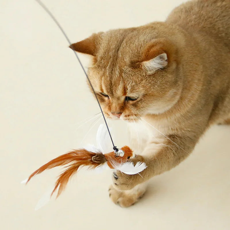 Handsfree Feather Cat Wand — Suction Cup Base