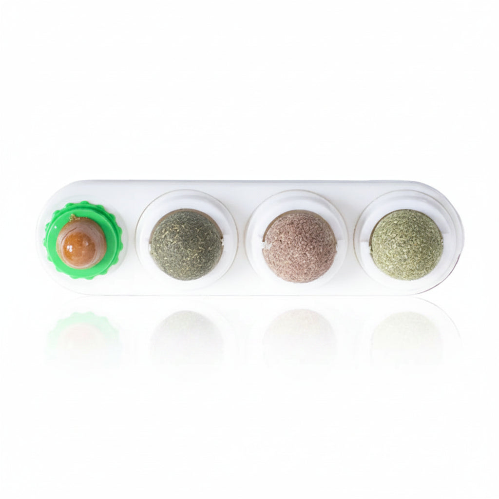 Rotating Catnip Ball Toy — Silvervine Wall Stick for Cats