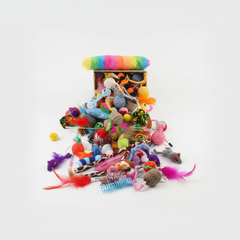 56-Piece Cat Toy Variety Pack — Mixed Interactive Toy Set