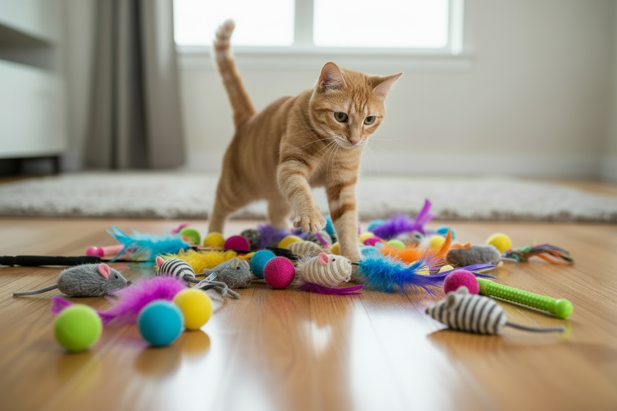 56-Piece Cat Toy Variety Pack — Mixed Interactive Toy Set